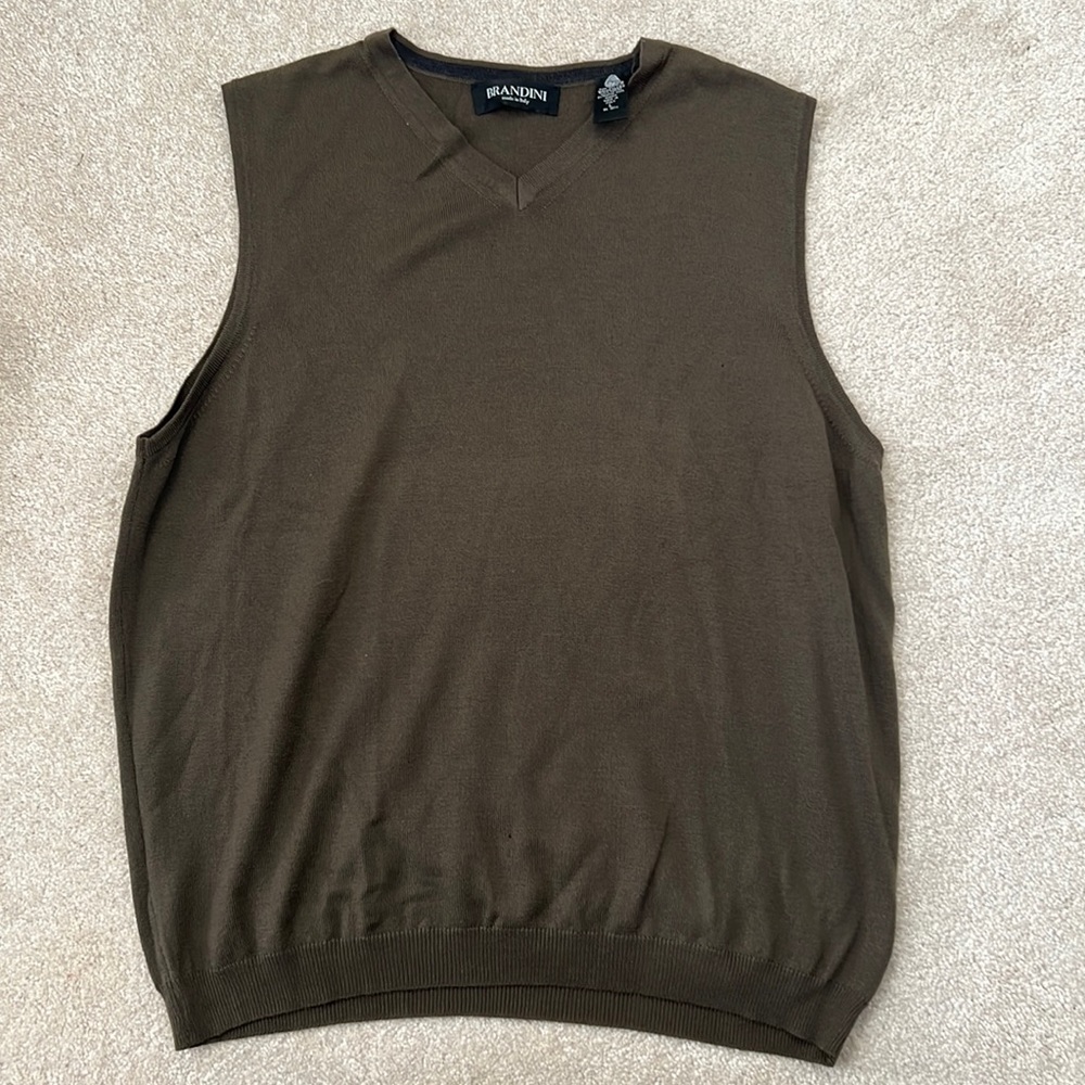 Brandini made in Italy 100% Merino Brown Wool vest (Large)